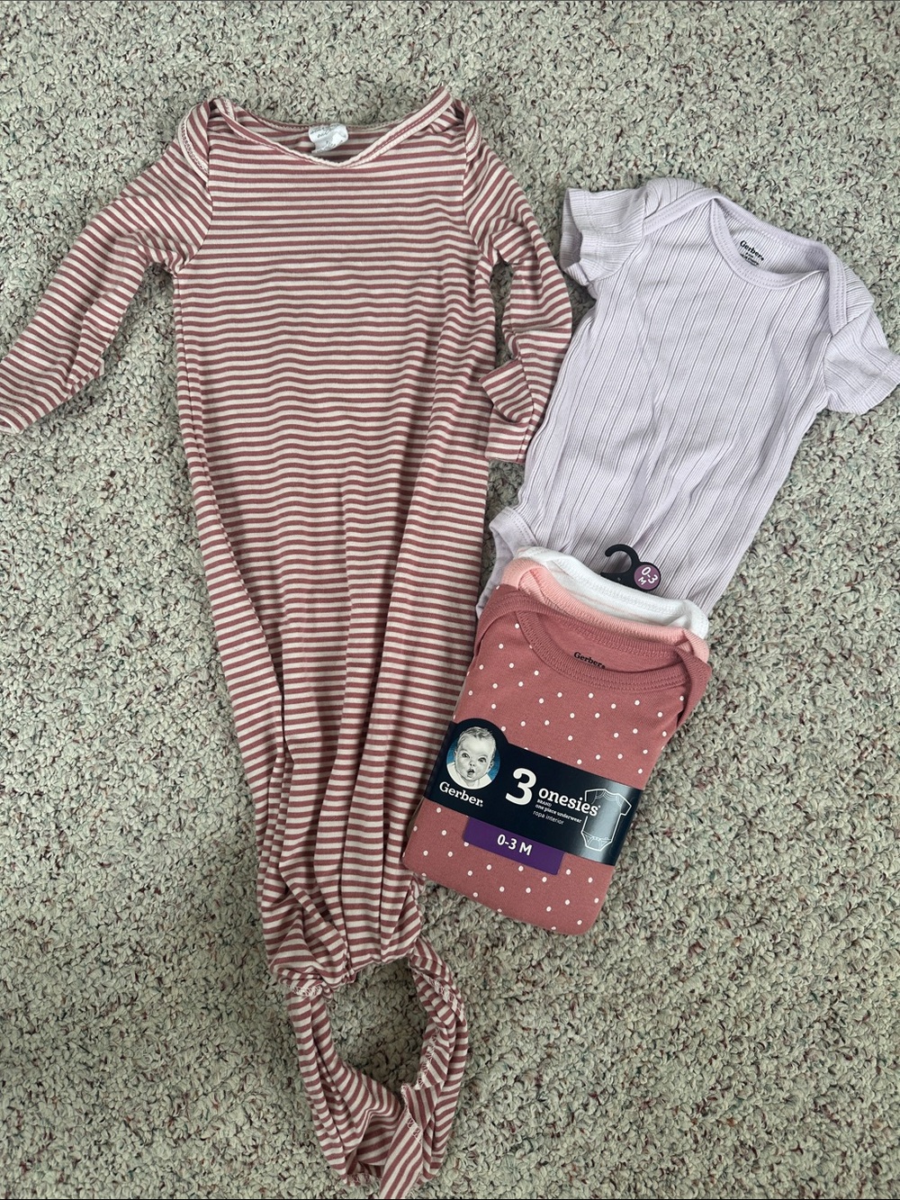 Bundle of 0-3 month baby girl onesies and sleep sack
